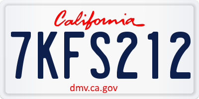 CA license plate 7KFS212