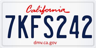 CA license plate 7KFS242