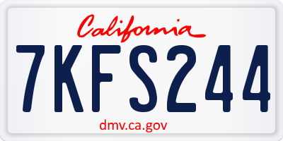 CA license plate 7KFS244