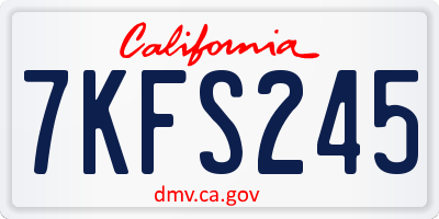 CA license plate 7KFS245