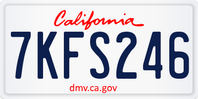 CA license plate 7KFS246