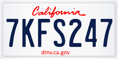 CA license plate 7KFS247