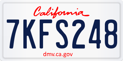 CA license plate 7KFS248
