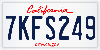 CA license plate 7KFS249