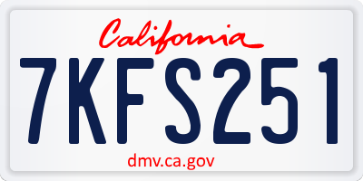 CA license plate 7KFS251
