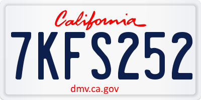CA license plate 7KFS252