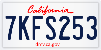 CA license plate 7KFS253