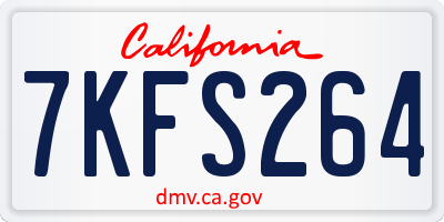 CA license plate 7KFS264