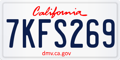 CA license plate 7KFS269