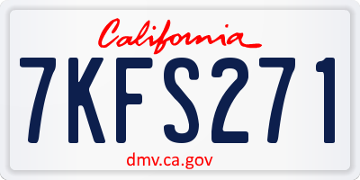 CA license plate 7KFS271