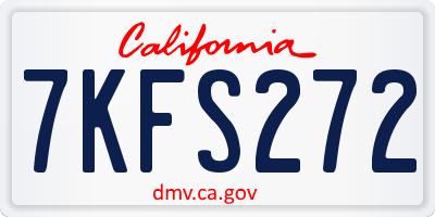 CA license plate 7KFS272