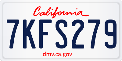 CA license plate 7KFS279