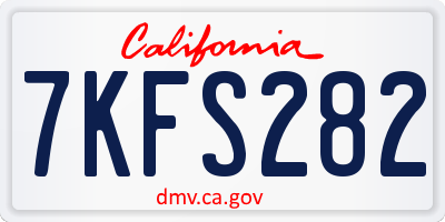 CA license plate 7KFS282