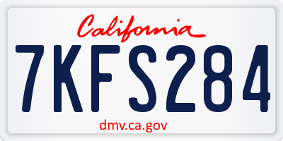 CA license plate 7KFS284