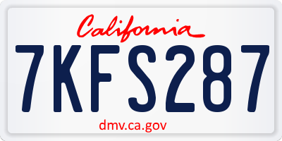 CA license plate 7KFS287