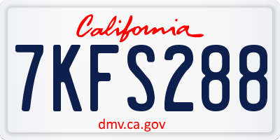 CA license plate 7KFS288