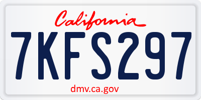 CA license plate 7KFS297