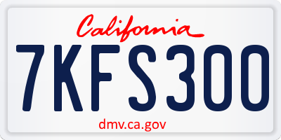 CA license plate 7KFS300