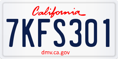CA license plate 7KFS301