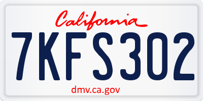 CA license plate 7KFS302