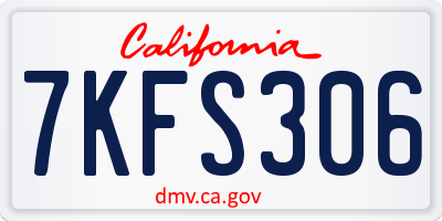 CA license plate 7KFS306