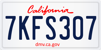 CA license plate 7KFS307