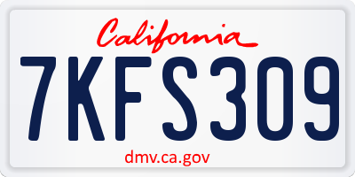 CA license plate 7KFS309