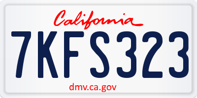 CA license plate 7KFS323
