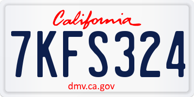 CA license plate 7KFS324