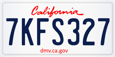 CA license plate 7KFS327