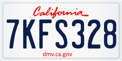 CA license plate 7KFS328