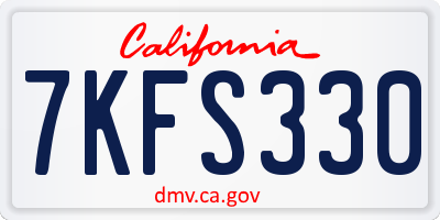 CA license plate 7KFS330