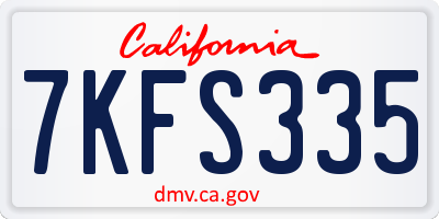 CA license plate 7KFS335