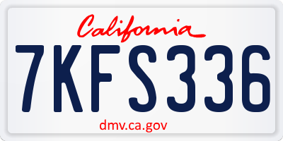 CA license plate 7KFS336