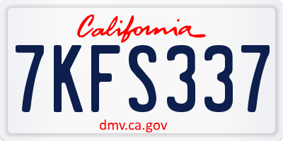 CA license plate 7KFS337