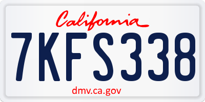 CA license plate 7KFS338