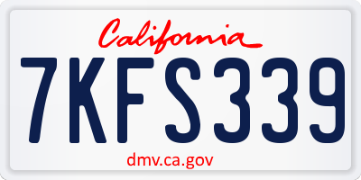 CA license plate 7KFS339