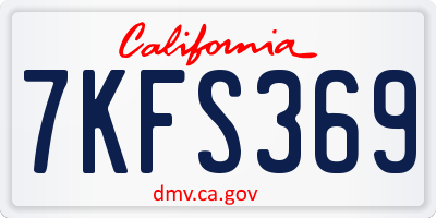 CA license plate 7KFS369