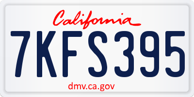 CA license plate 7KFS395