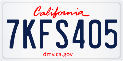 CA license plate 7KFS405