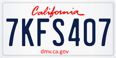 CA license plate 7KFS407