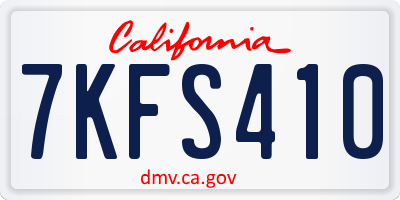 CA license plate 7KFS410