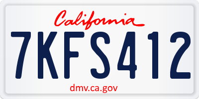 CA license plate 7KFS412