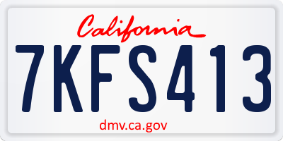 CA license plate 7KFS413