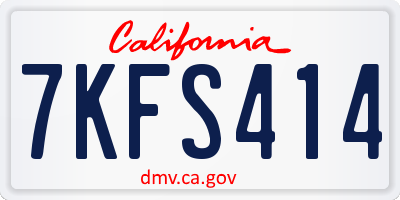 CA license plate 7KFS414