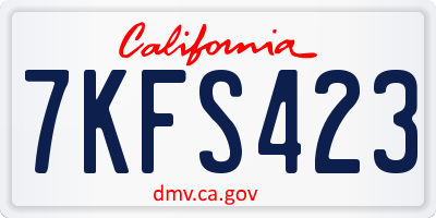 CA license plate 7KFS423