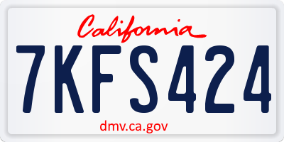 CA license plate 7KFS424