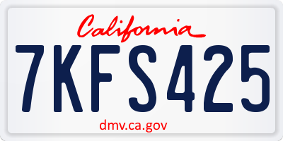 CA license plate 7KFS425