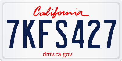 CA license plate 7KFS427