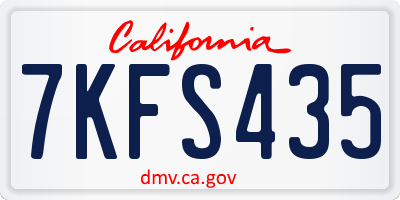 CA license plate 7KFS435